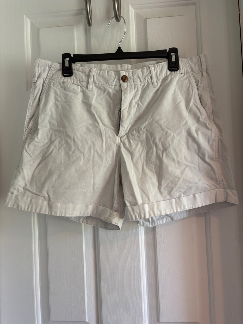 Women’s Flat Front Cotton Shorts in White